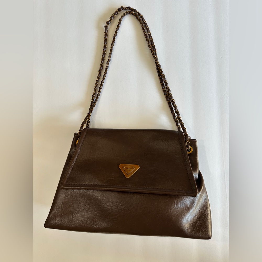 Dark Brown Leather Shoulder Bag